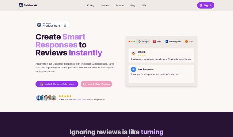Screenshot of TalkbackAI