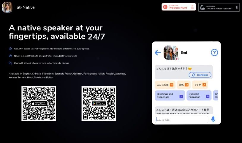 Screenshot of Talknative
