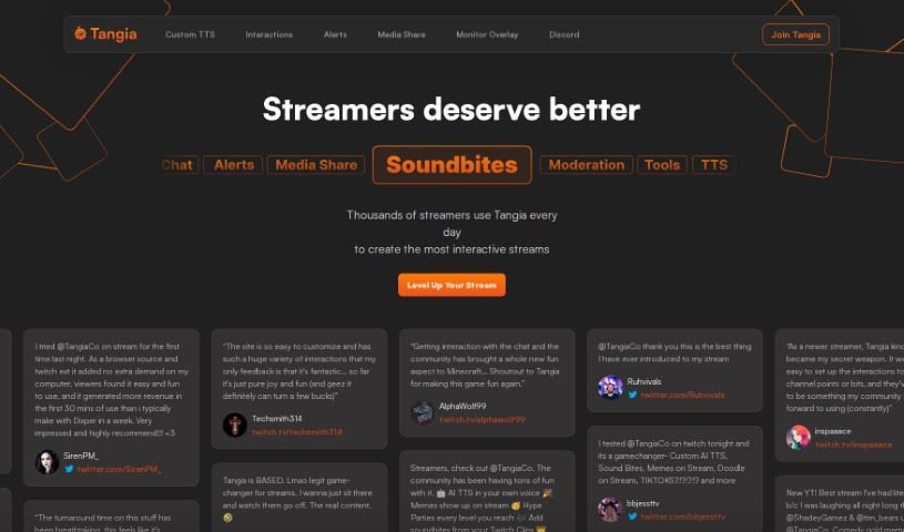 Screenshot of Tangia