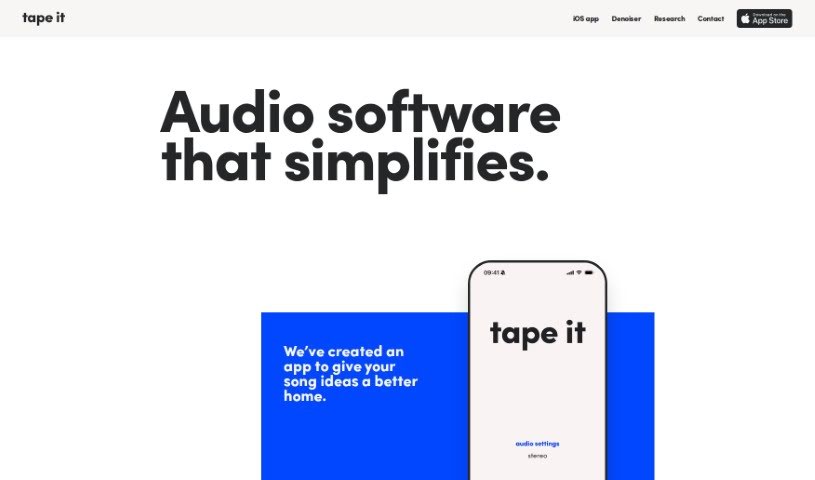 Screenshot of tape it