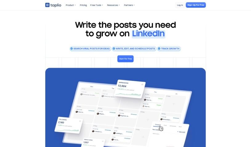 Screenshot of Taplio
