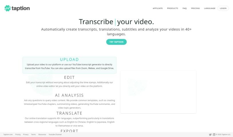 Screenshot of Taption