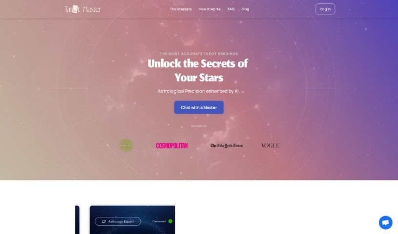 Screenshot of Tarot Master AI