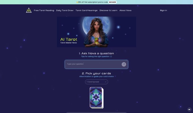 Screenshot of Tarotnova