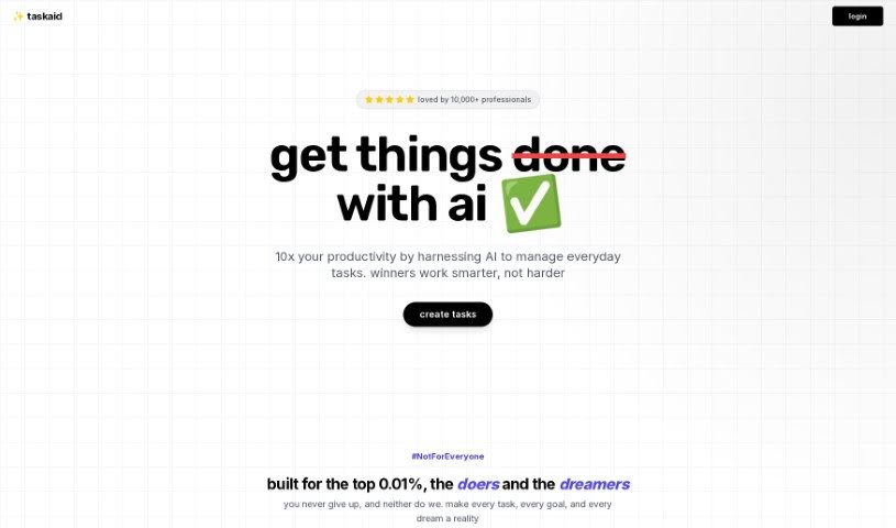Screenshot of Taskaid AI