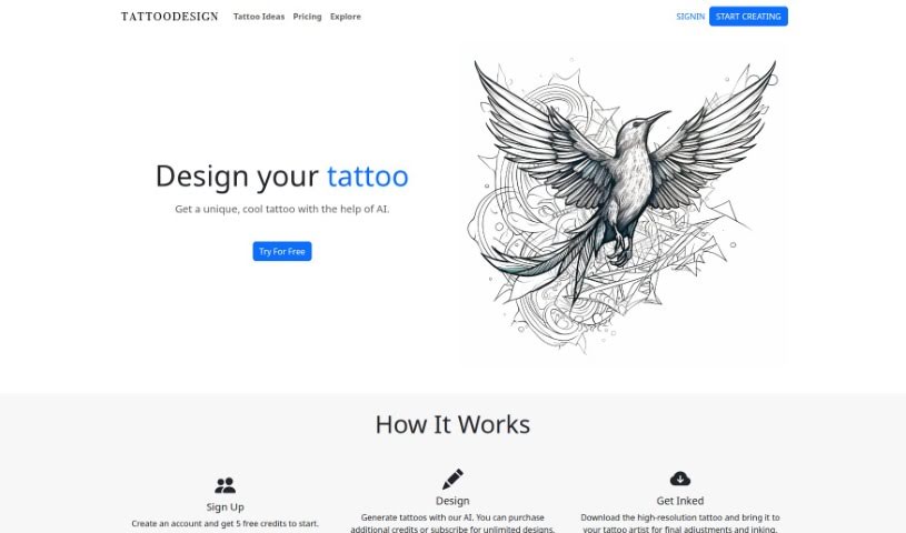 Screenshot of Tattoodesign
