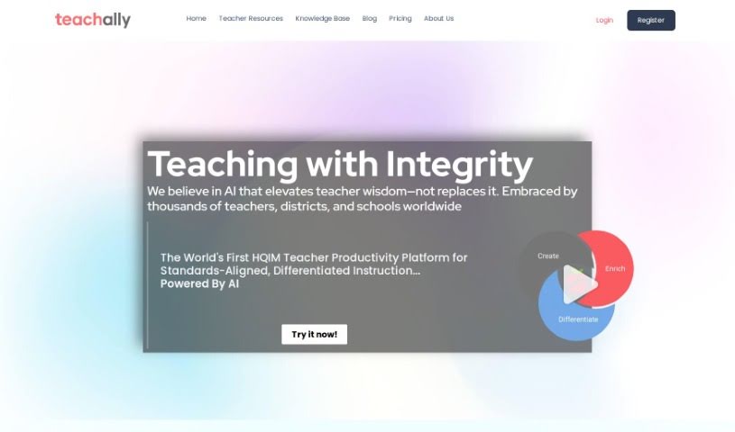 Screenshot of Teachally
