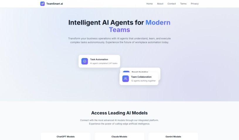 Screenshot of TeamSmart AI