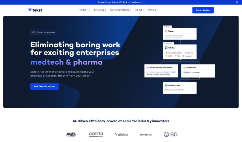 Screenshot of Tekst.ai