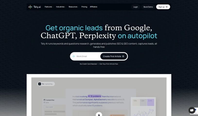 Screenshot of Tely AI