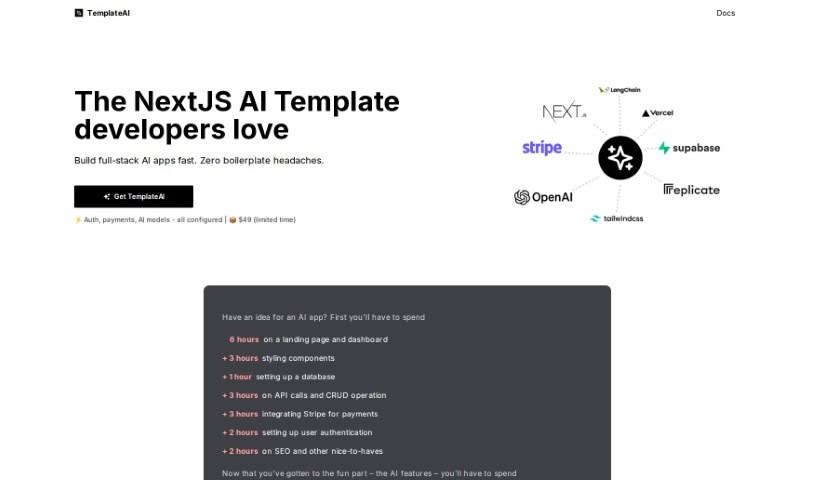 Screenshot of Templateai