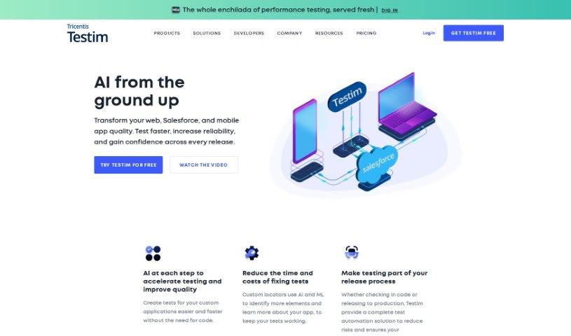 Screenshot of Testim