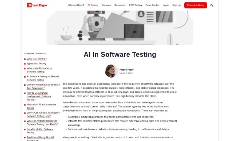 Screenshot of testRigor AI-Based Automated Testing Tool