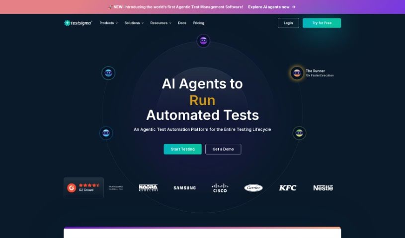 Screenshot of Testsigma