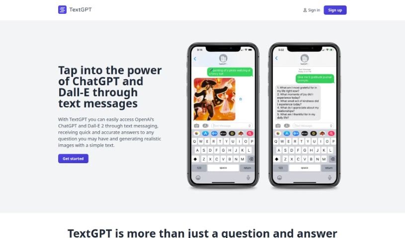 Screenshot of Text GPT
