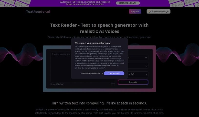 Screenshot of Text Reader