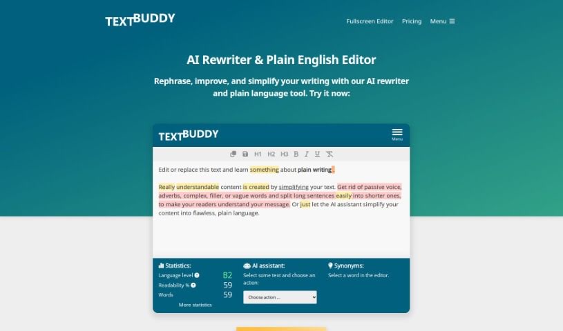Screenshot of Textbuddy