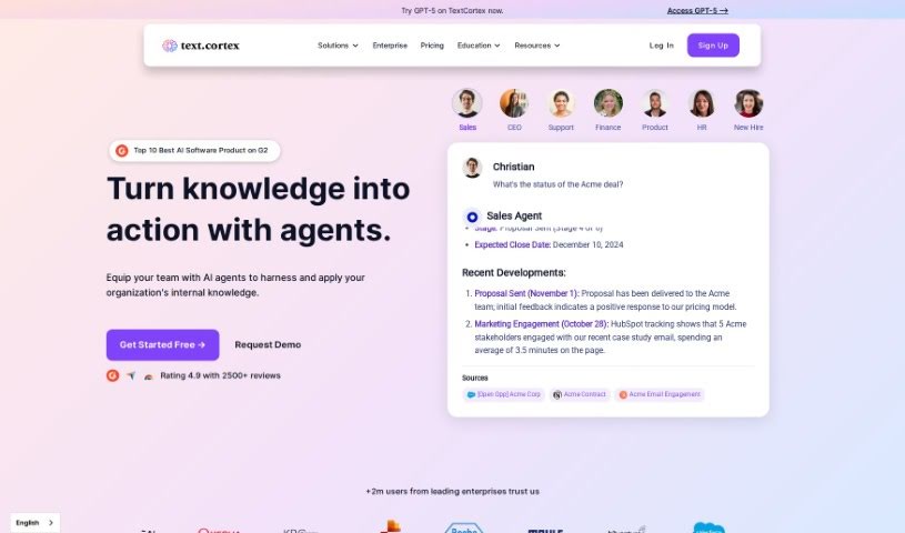 Screenshot of TextCortex