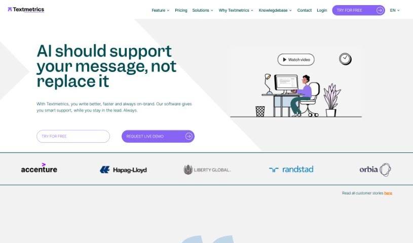 Screenshot of Textmetrics