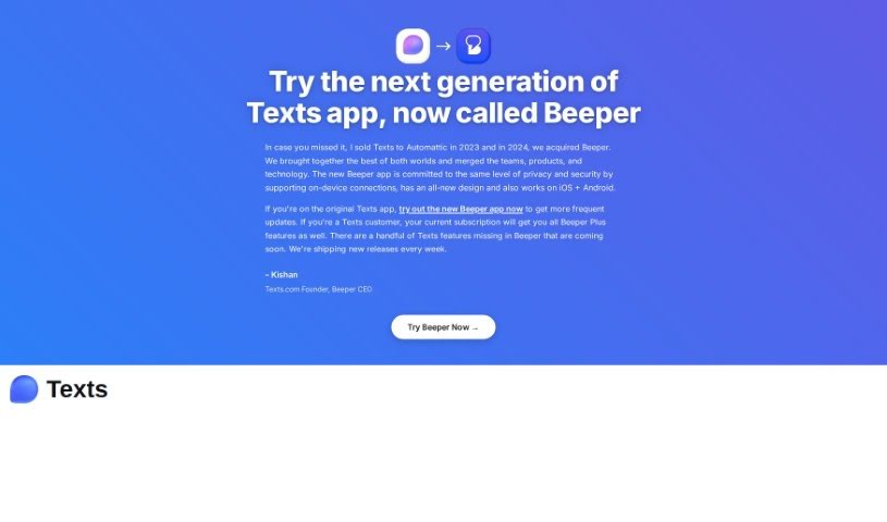 Screenshot of Texts
