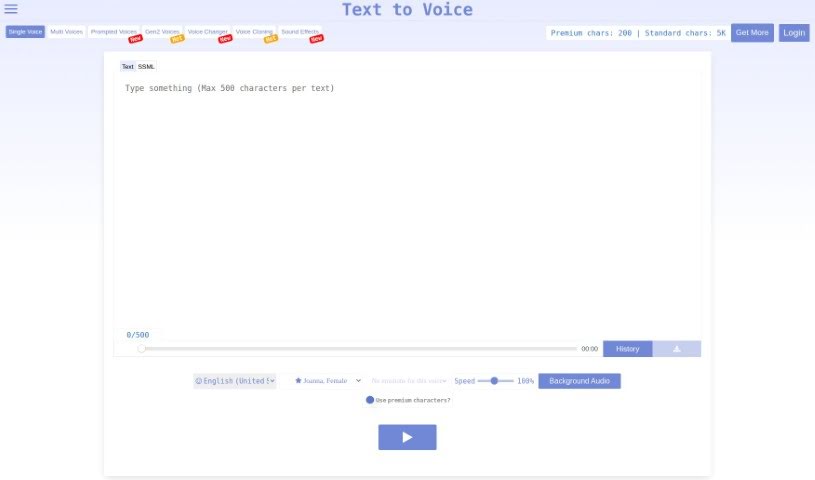 Screenshot of Texttovoice