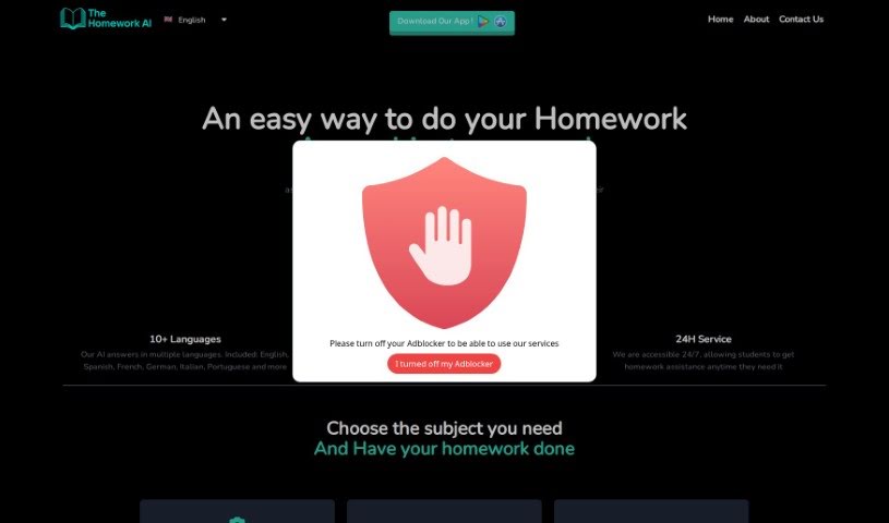 Screenshot of The Homework AI