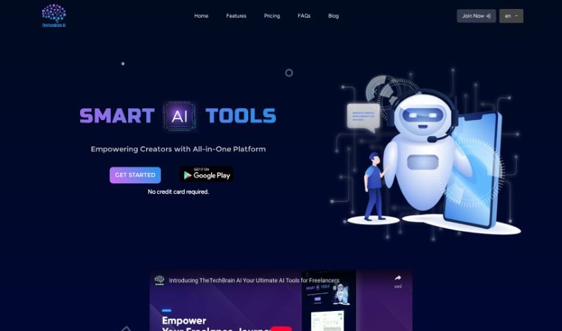 Screenshot of Thetechbrain Ai