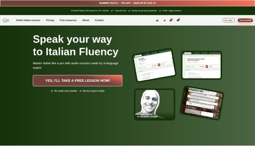 Screenshot of Think in Italian