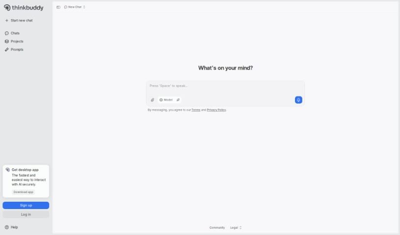 Screenshot of Thinkbuddy AI