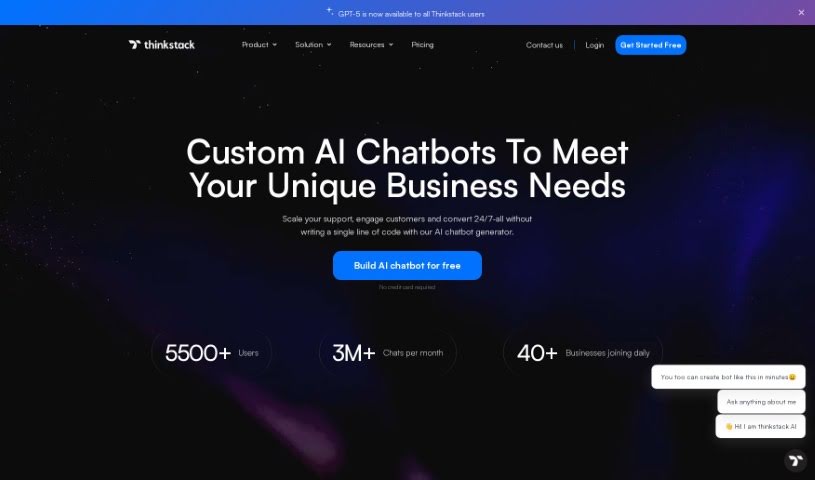 Screenshot of Thinkstack