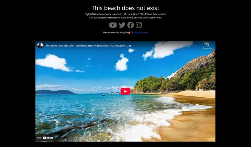 Screenshot of Thisbeachdoesnotexist.com