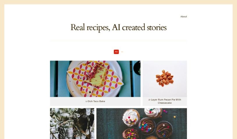 Screenshot of Thisfoodblogdoesnotexist