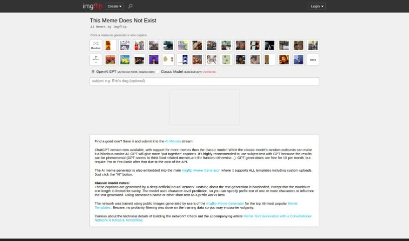 Screenshot of ThisMemeDoesNotExist