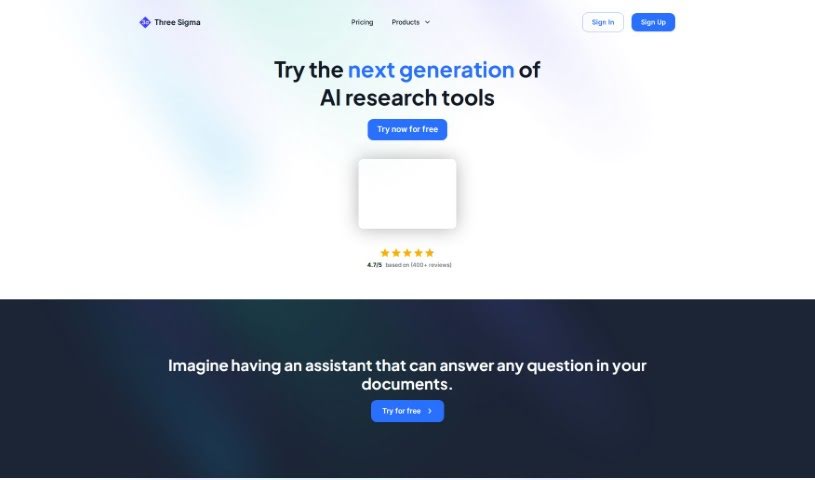 Screenshot of Three Sigma AI