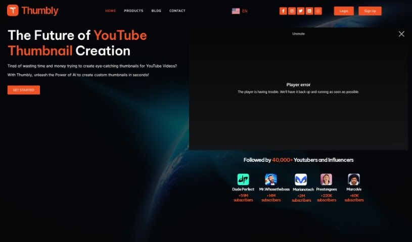 Screenshot of Thumbly