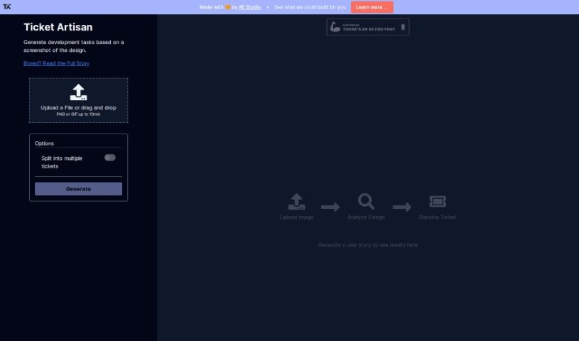 Screenshot of Ticket Artisan