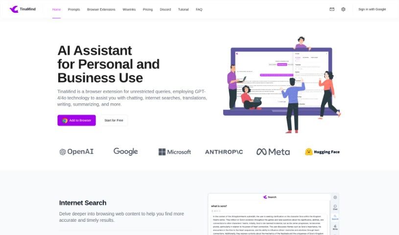 Screenshot of TinaMind