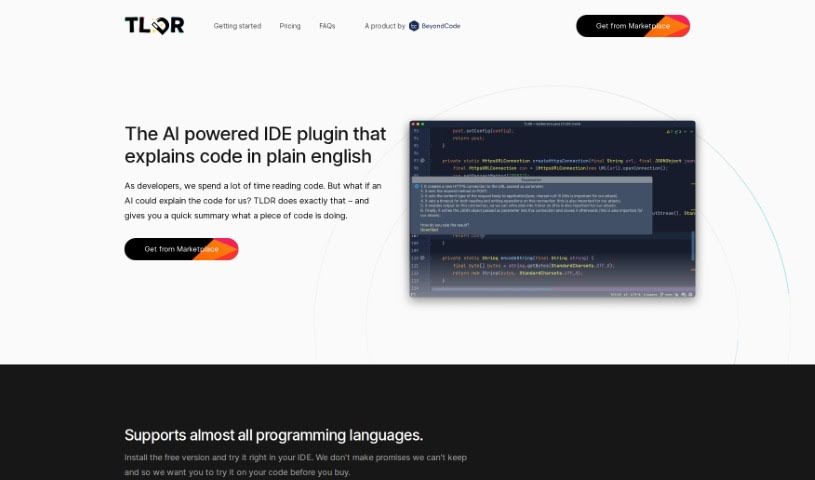 Screenshot of Tldrdev.ai