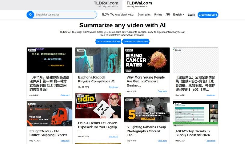 Screenshot of Tldwai