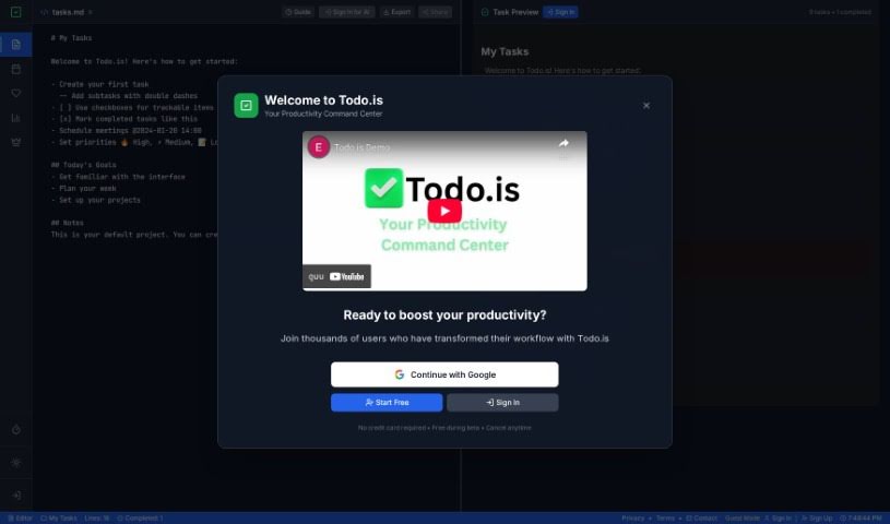 Screenshot of Todo.is