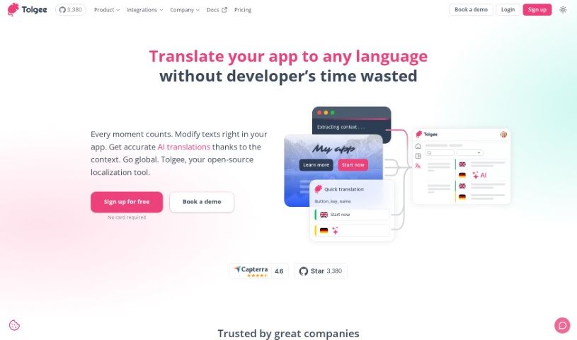 Screenshot of Tolgee