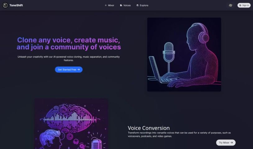 Screenshot of Toneshift
