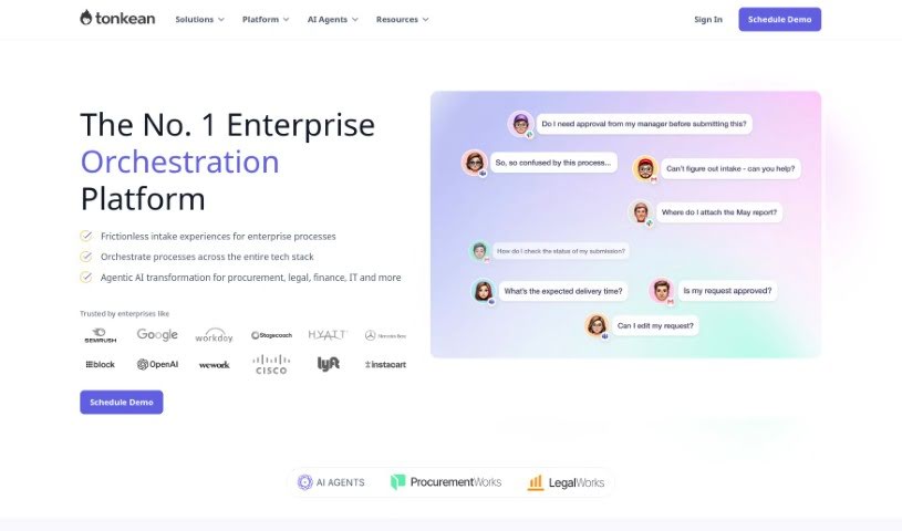 Screenshot of Tonkean