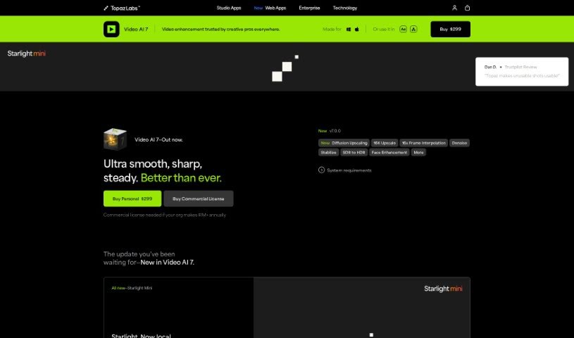 Screenshot of Topaz Labs Video AI
