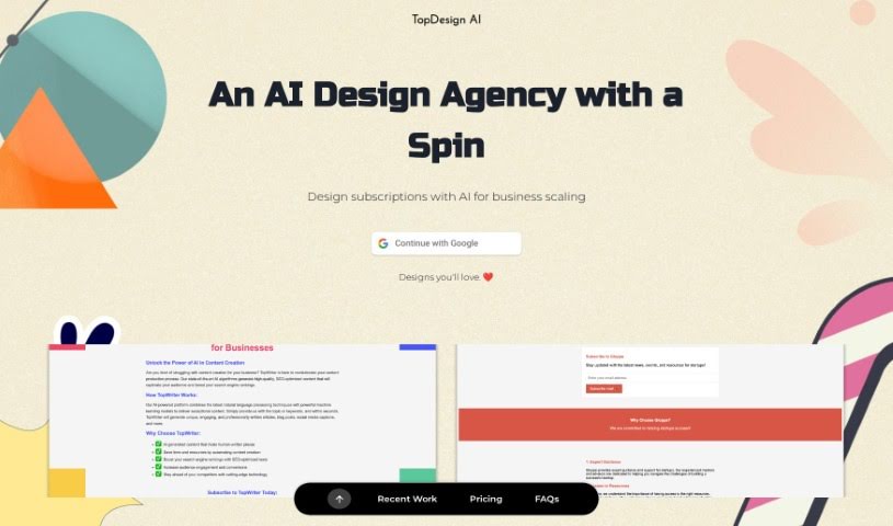 Screenshot of TopDesign AI