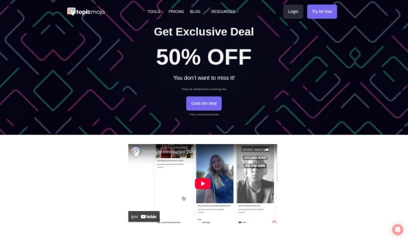 Screenshot of Topic Mojo