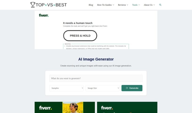 Screenshot of Topvsbest AI Image Creator