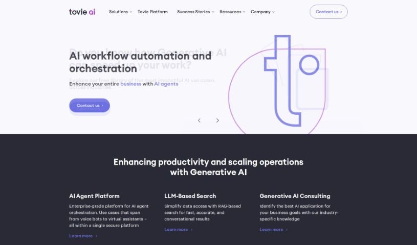 Screenshot of Tovie AI