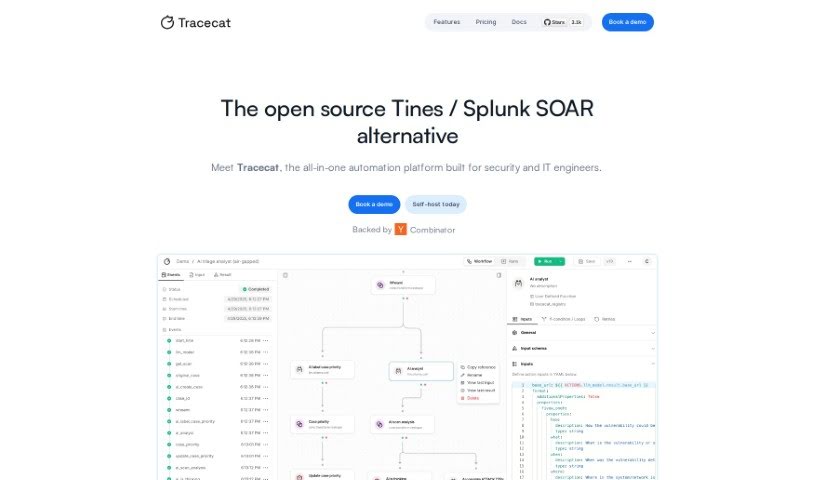 Screenshot of Tracecat