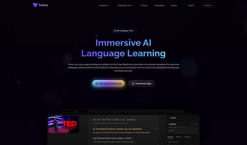 Screenshot of Trancy